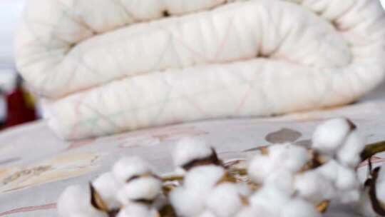 棉花与棉被素材画面
