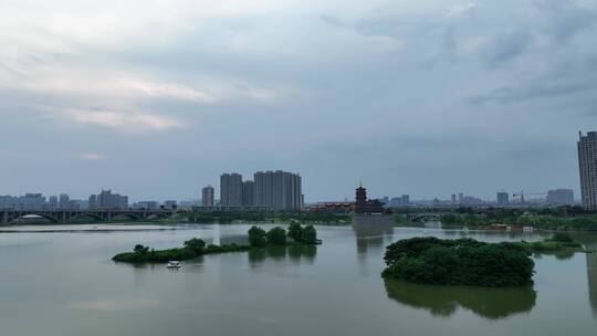 洛阳洛河城市水资源航拍