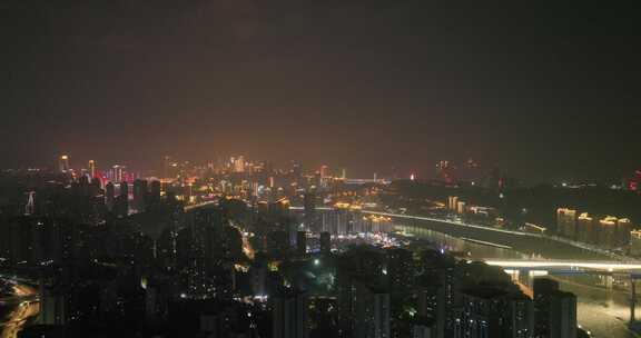 重庆渝中区夜景航拍重庆大景嘉陵江夜景风光