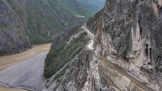 西藏G219丙察察公路怒江峡谷风光航拍