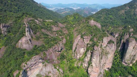 航拍5A景区雁荡山大龙湫景观区剪刀