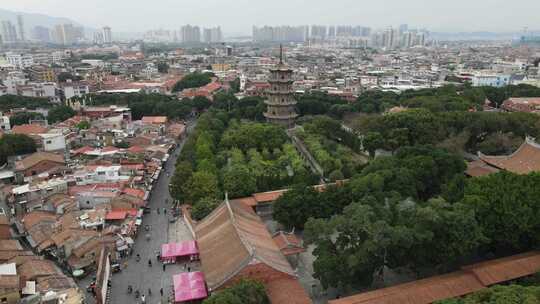 航拍福建泉州西街开元寺