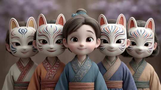 唐朝少年与狐妖面具的奇幻相遇