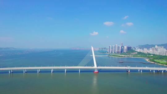 航拍深圳湾大桥视频素材模板下载