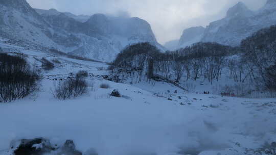 地拍东北长白山冬天雪地