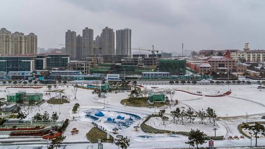 航拍雪后金沙滩视频素材模板下载