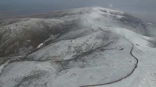 青海海北同宝山雪山风车云海延时视频