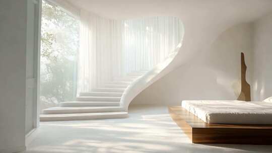 【4k】创意空间时间变换意境地产光影楼梯