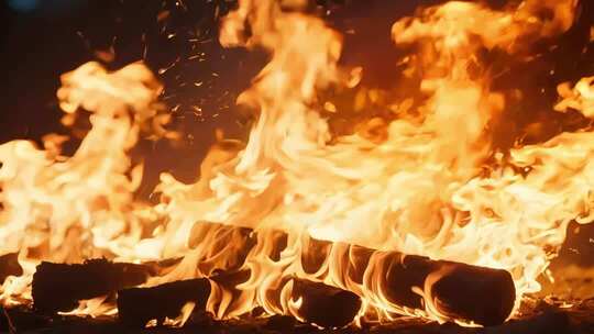 燃烧的火焰特效火焰与废墟