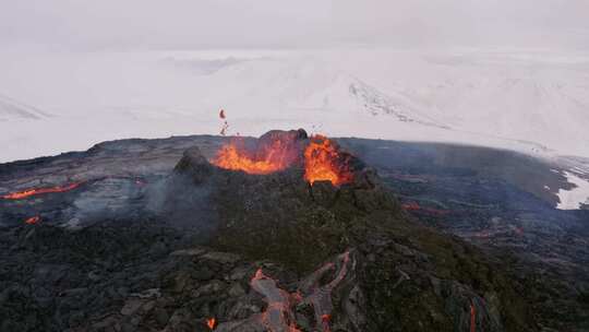 火山，喷发，熔岩，火山口