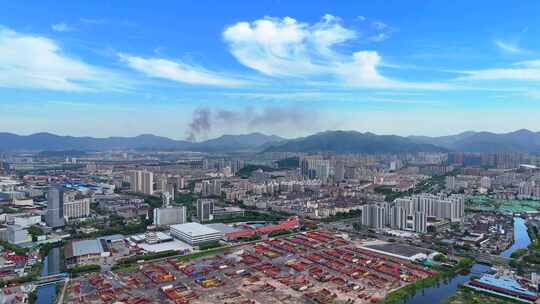 航拍宁波北仑城市建筑空境 北仑风景