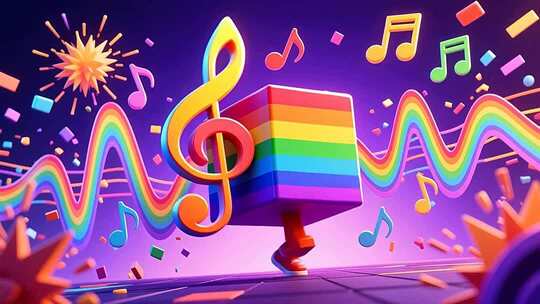 激情四射动感音频音阶节奏欢快的跳动4K