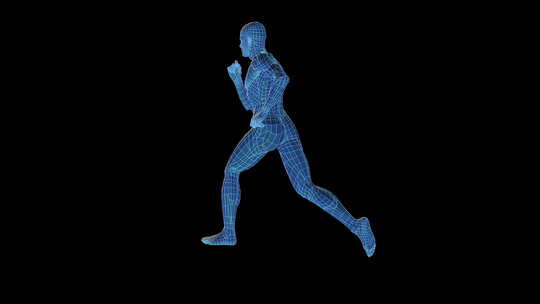 仿生技术3D人类跑步（循环）视频素材模板下载