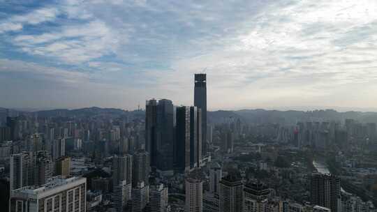 航拍贵阳大景贵阳城市天际线