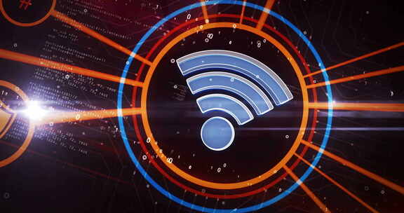 WiFi无线移动连接符号3d数字概念
