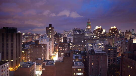 纽约城市夜景延时拍摄