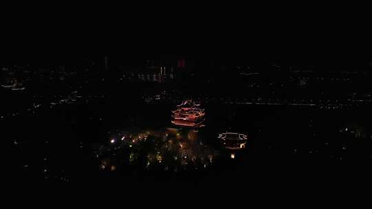 杭州风光城隍阁城区过年夜景视频素材模板下载