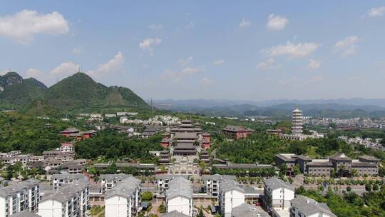 贵阳大兴国寺全景航拍视频素材模板下载