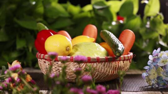 一篮健康蔬菜水果维生素