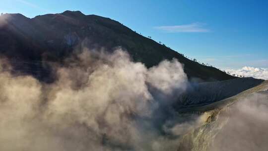 Ijen，火山，火山口，印度尼西亚