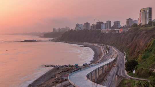 海，海滩，暮光之城，夕阳