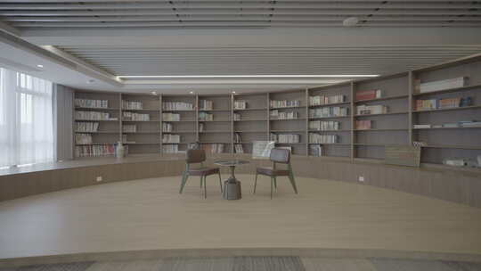 现代室内休闲阅读区场景