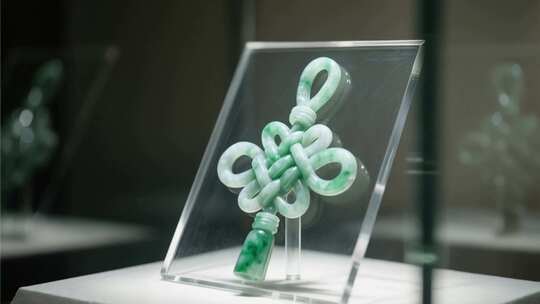 翡翠中国结饰品特写