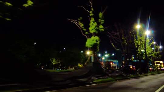 城市马路夜景汽车窗外的风景视频素材