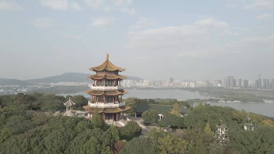 无锡太湖鼋头渚蠡湖全景4K航拍原素材