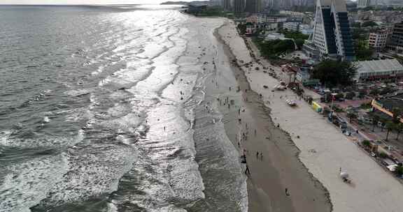 北海侨港海滩海景航拍