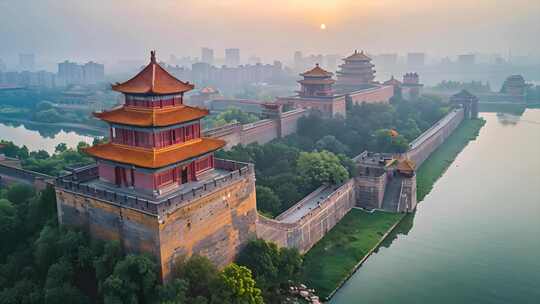 中国祖国首都北京市故宫地标ai素材原创中视频素材模板下载