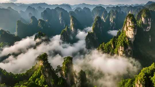 群山云海自然风光全景