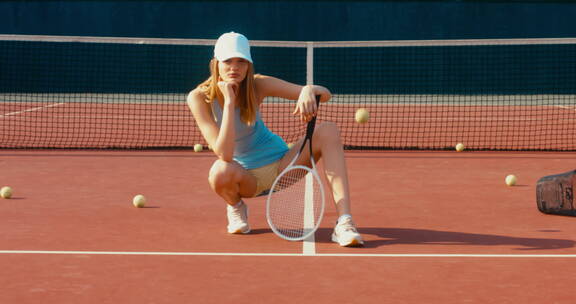 打网球的女孩