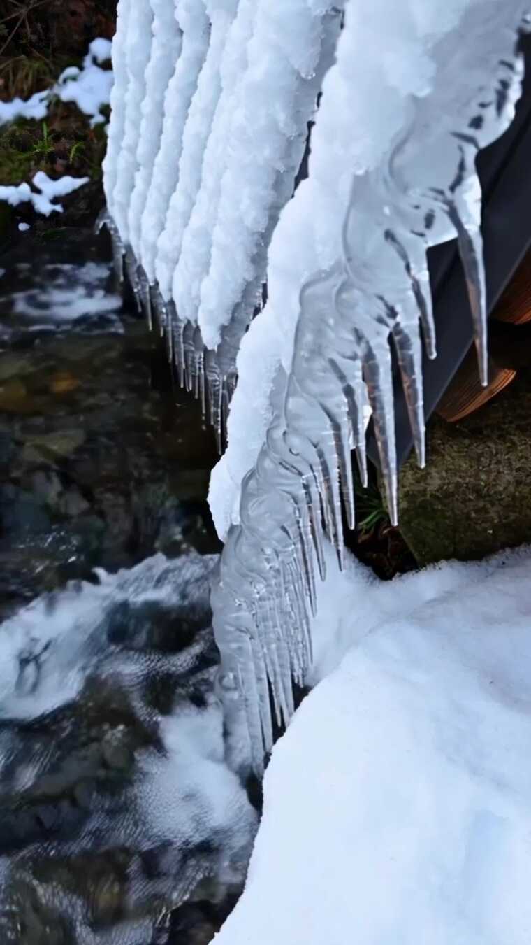 竖版 雪融化 冰雪消融