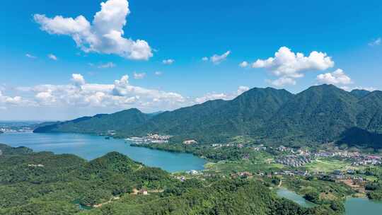 江西庐山西海柘林湖风景区航拍延时