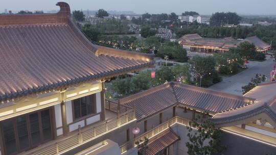 洛阳龙门龙门石窟伊河古街古建筑航拍