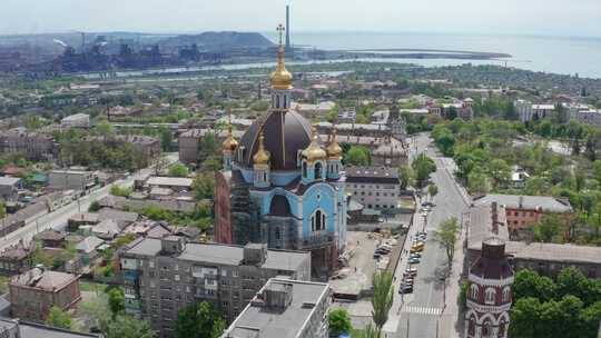 俄罗斯入侵前的马里乌波尔乌克兰中心视频素材模板下载