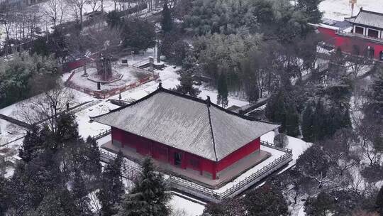 陕西周至县楼观台景区雪景