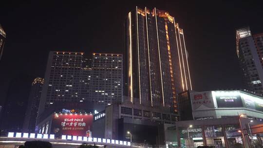 重庆观音桥步行街夜景视频素材模板下载