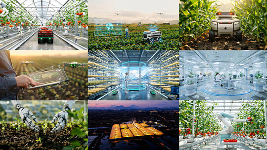 智慧农业科技种植未来农业温室大棚育苗灌溉