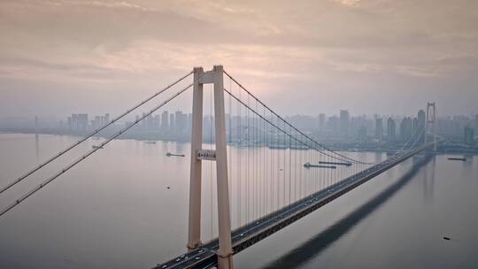 湖北武汉杨泗港长江大桥城市航拍视频视频素材模板下载