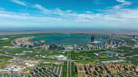 上海滴水湖航拍