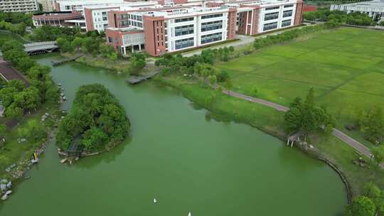 华东理工大学校园蓝天白云风景视频素材模板下载