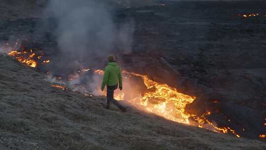 火山，熔岩，火山，冰岛