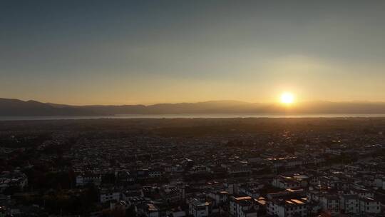 大理洱海日落夕阳