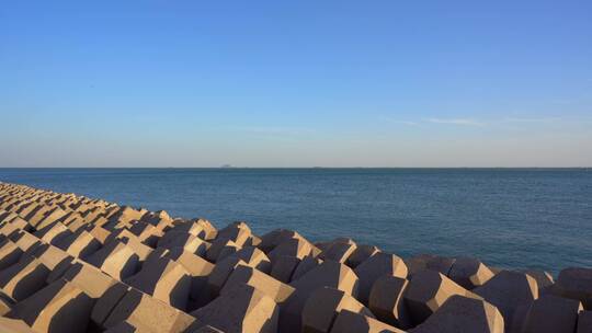 航拍户外海岸线海洋海景