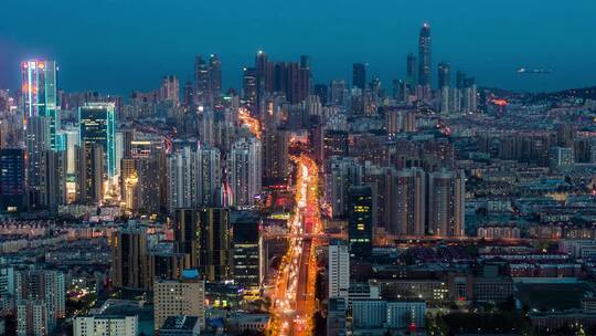 航拍城市夜景