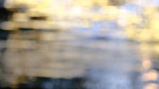 唯美水面光影变幻空镜夜晚流动水面水纹空镜