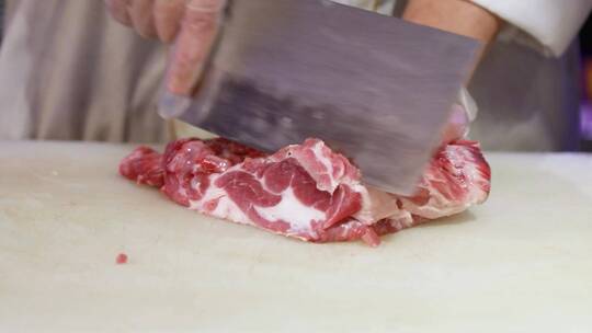 手切牛肉肉片美食视频素材模板下载