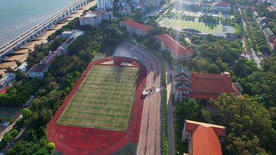 厦门航拍厦门大学建筑风光